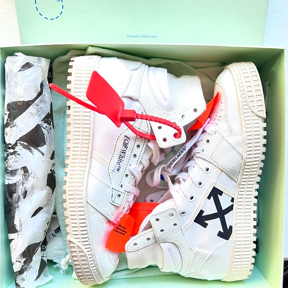 OFF WHITE c/o Virgil Abloh Vulcanized High Top Sneakers Size 38